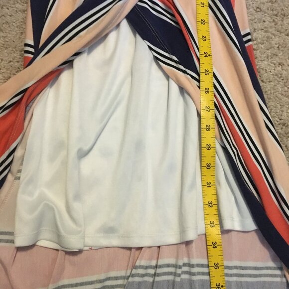 Rayon Sailor Stripe Summer Sleeveless Wrap Bubble Top Maxi Dress - Picture 16 of 16